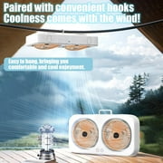 Window Fan for Bedroom, 15.7 inch 2 Speed Individual 180 Degree Rotating Fan Heads, Auto-Locking Expanders, Window Exhaust Fan, Removeable Bug Screen