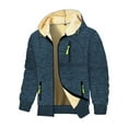 thumbnail image 2 of DDAPJ pyju Fleece Lined Hoodies for Men Women Zip Up Jacket Sherpa Sweatshirts Winter Warm Cozy Coats with Pockets Blue S, 2 of 6