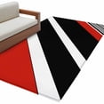 thumbnail image 6 of Red Black Stripe Area Rug 4x6 Washable Rug Non Slip Geometric Simple Color Line Large Area Rug Indoor Floor Carpet for Entryway Bedroom Kitchen Living Room Home Office Dining Room Nursery, 6 of 8