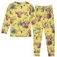 thumbnail image 2 of joogoo Highland Cattle Blueberry 2 Piece Long Sleeve Tee and Pants Cotton Pajama Set 4T, 2 of 7
