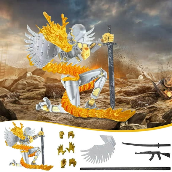 Xihbxyly Figura de Acción T13, Diseño de Temática Dorada Vibrante, Articulación Articulada, Construcción Duradera, Atractivo Mítico, Juguete Robot Coleccionable, Tamaño de 13 Cm, Perfecto para Exhibi