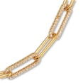 thumbnail image 2 of 2 TCW Round Cubic Zirconia 18k Yellow Gold-Plated Paperclip Necklace 18-inch, 2 of 5