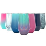 Simple Modern Spirit 16oz. Wine Tumbler Glass with Lid - Vacuum Coffee Mug Stemless Cup 18/8 Stainless Steel Shimmer: Aurora