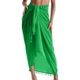 thumbnail image 2 of Womens Beach Cover Up Bikini Bathing Suit Swimsuit Swimwear Coverup Sarong Pareo Wraps Green One Size, 2 of 5