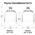 thumbnail image 2 of Plymor 10" x 13" Bell Jar Glass Display Dome Cloche, Red Wood Veneer Footed Base (Interior size 9.5" x 10.5"), 2 of 2