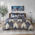 thumbnail image 2 of Pemberly Row Mid-Century Cotton Printed Coverlet Mini Set in Navy Finish, 2 of 6