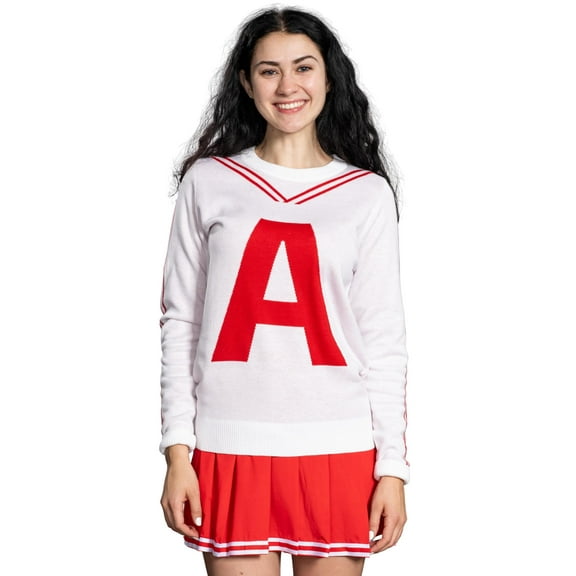 Betty Nerd Pi Delta Cheerleader Halloween Cosplay Costume Long Sleeve Shirt and Skirt Set