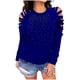 thumbnail image 1 of Moda para mujer, manga larga, cuello redondo, taladro caliente, mangas recortadas, blusa para mujer Pompotops  FGAJ12880, 1 of 5