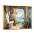 thumbnail image 2 of Designart "Toilet Coastal Bathroom Escape I" Bath & Laundry Floater Framed Canvas Wall Art, 2 of 7