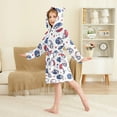 thumbnail image 2 of FORMRS Niños Bathrobe Unisex Hooded Robe Soft Plush Pajamas Sleepwear, Size 4-6T, Cartoon American Football Helmets, 2 of 7