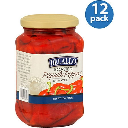 Delallo Peppers, Roasted Piquillo, 12 Oz