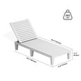 thumbnail image 2 of Dextrus Outdoor Resin Chaise Lounge, 2-Pack, Grey-White, Faux Wood Grain, 74.5×22.8×11.2 in, 150kg Capacity, 2 of 7