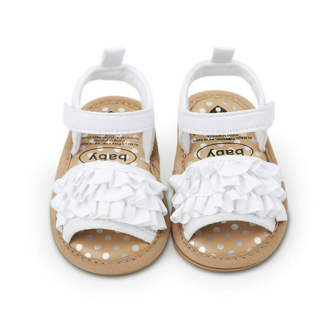 Baby Toddler Girls Soft Open Toe Summer Sandals Flower Princess Flat Shoes