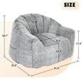 thumbnail image 4 of PORKISS Oversized Bean Bag Chair for Adults, Plush Bean Bag Couch Comfy Sofa with Side Pockets & Soft Memory Foam, Cover Can be Removed, Lazy Sofa in Living Room, Bedroom Reading, Dark Gray, 4 of 11