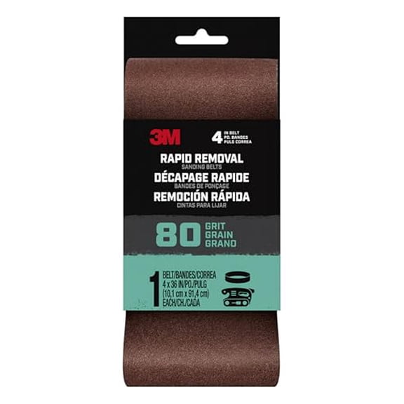 3M BELT4X361PK80 Rapid Removal Sanding Belt, 80 Grit