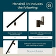 thumbnail image 2 of Modern Aluminum Handrail Grab Bar Kit, Adjustable Steel Brackets Included, Returns to Wall, 14 Foot Handrail, Black / Bronze, 2 of 7