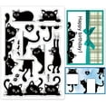 thumbnail image 1 of Sellos transparentes de gato negro para scrapbooking DIY con borde de gato. Sellos de silicona transparentes para hacer tarjetas, álbumes de fotos, diarios y decoración del hogar., 1 of 8