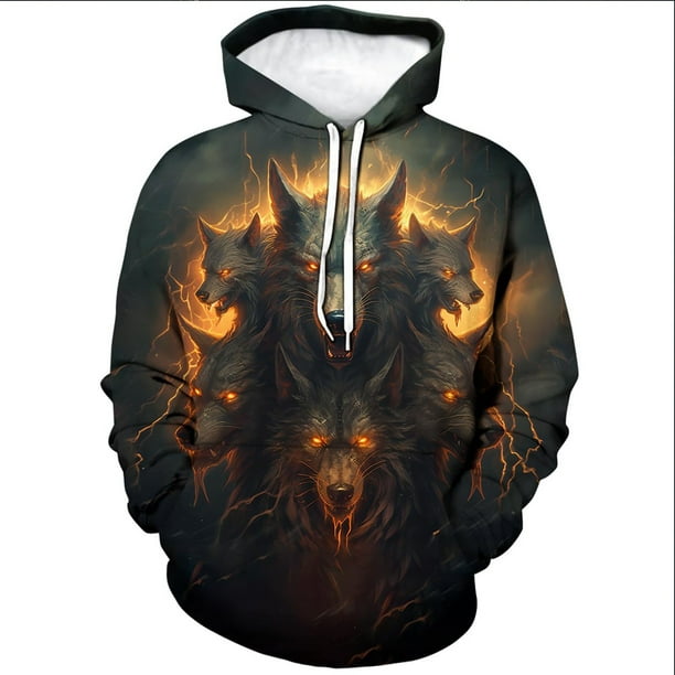 MHFRRA Sudadera con Capucha con Estampado de Animales para Un Estilo Casual y Deportivo Negro