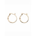 thumbnail image 2 of PalmBeach Jewelry White Diamond Accent Two-Tone Cross Hoop Earrings 18k Gold-Plate (1 1/4"), 2 of 4