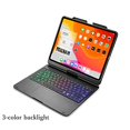 thumbnail image 3 of Clavier Tactile Rotatif à 360° pour iPad Pro 12.9 2021 5e Génération Clavier Rétroéclairé avec Trackpad Intégré, Clavier Pliable Bluetooth pour Pro 12.9 Pouces 4e 3e Génération (Argent), 3 of 7