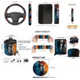 thumbnail image 7 of Yuyamidu Fire Lion Car Front Back Seat Covers with Car Steering Wheel Cover Seat Belt Pads Cup Coasters Garbage Cans Rear View Mirror Cover Keychain Air Vent Storage Holder Set of 15, 7 of 7