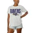 thumbnail image 3 of Women's Gameday Couture White Baltimore Ravens Oversized Keep It Up T-Shirt, 3 of 5