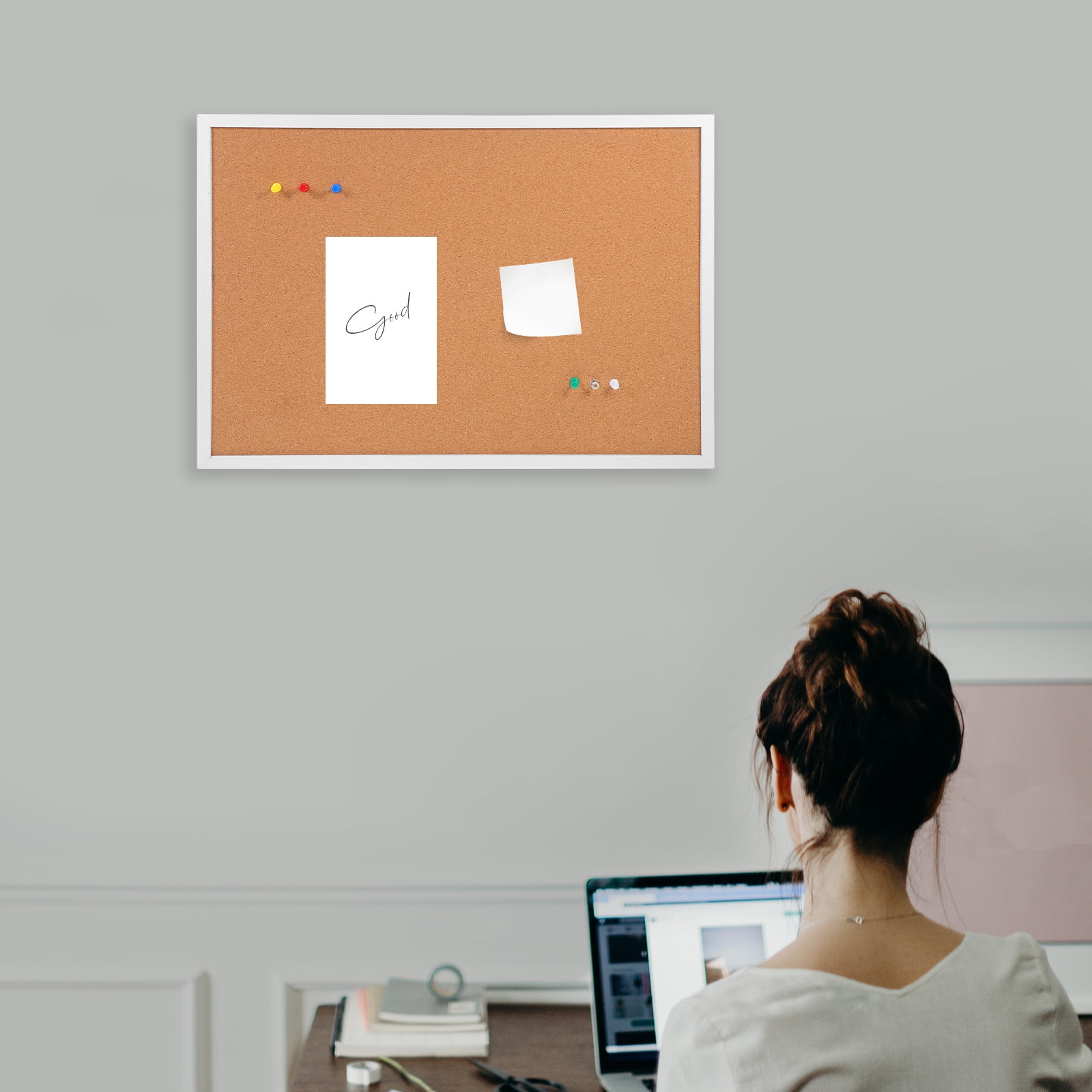 NUOLUX Small Bulletin Board Cork Board Khaki 1 Set