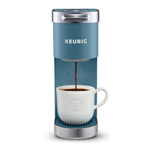 Restored Keurig K-Mini Plus Single Serve K-Cup Pod Coffee Maker with 6 to 12oz Brew Size Stores up to 9 K-Cup Pods and Travel Mug Friendly (Evening Teal) (Refurbished)