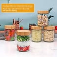 thumbnail image 6 of 4 Pack 16oz Overnight Oats Containers with Bamboo Lids, Glass Storage Jars with Airtight Lid, Wide-Mouth Mason Salad Jars, Glass Food Storage Containers for Snacks, Yogurt, Spices, and Sugar, 6 of 7