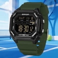 thumbnail image 4 of Digital Watches for Men Women Waterproof Unique Rectangle Watch Stopwatch Countdown Alarm Analog Silicone Strap Transparent Case, 4 of 8