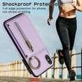 thumbnail image 5 of Wallet Function Case for iPhone XR with Shoulder Strap & Card Slot Holder & Ring Buckle & Magnetic Clasp, Premium PU Leather Flip Folio Zipper Purse Women Girls Phone Case, Purple, 5 of 10