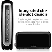 2-Slice Slim Toaster, 6 Shade Settings with Cancel, Reheat & Defrost, 10 Long Slot, Auto Shut off, Removable Crumb Tray, Black