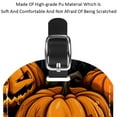 thumbnail image 4 of Square 2Pack PU Leather Halloween Pumpkin Cruise Luggage Tag with Privacy Cover and Name ID Tag for Travel Handbags Backpacks Luggage Tags, 4 of 6