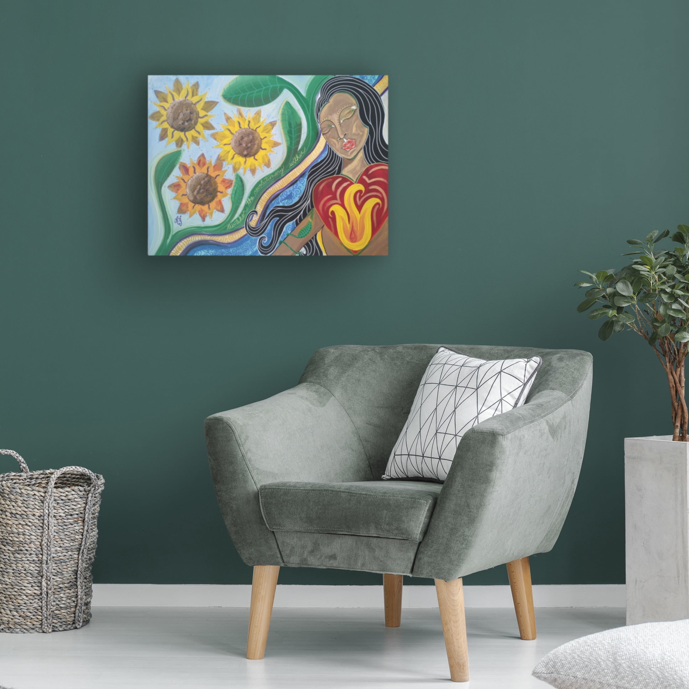 Canvas Wall Art - Rev. Dr. Angela Yarber 'Goddess of Revolution' Wall Art for Living Room, Bedroom, or Office Décor by Trademark Fine Art - 47 x 35 Inches