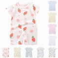 thumbnail image 4 of HCNTES Infant Newborn Baby Unisex Short Sleeve Jumpsuit Romper One-Piece Children Toddler Cozy Pajamas Nighty Homewear for Spring Summer(Y01-Sky Blue,0-6 Months), 4 of 4