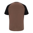 thumbnail image 5 of ZunFeo Mens Baseball T-Shirt Soft Stretchy Breathable Raglan Sleeve Tee Crewneck Casual Athletic Everyday Wear Brown Workout Top,Size 2XL, 5 of 5