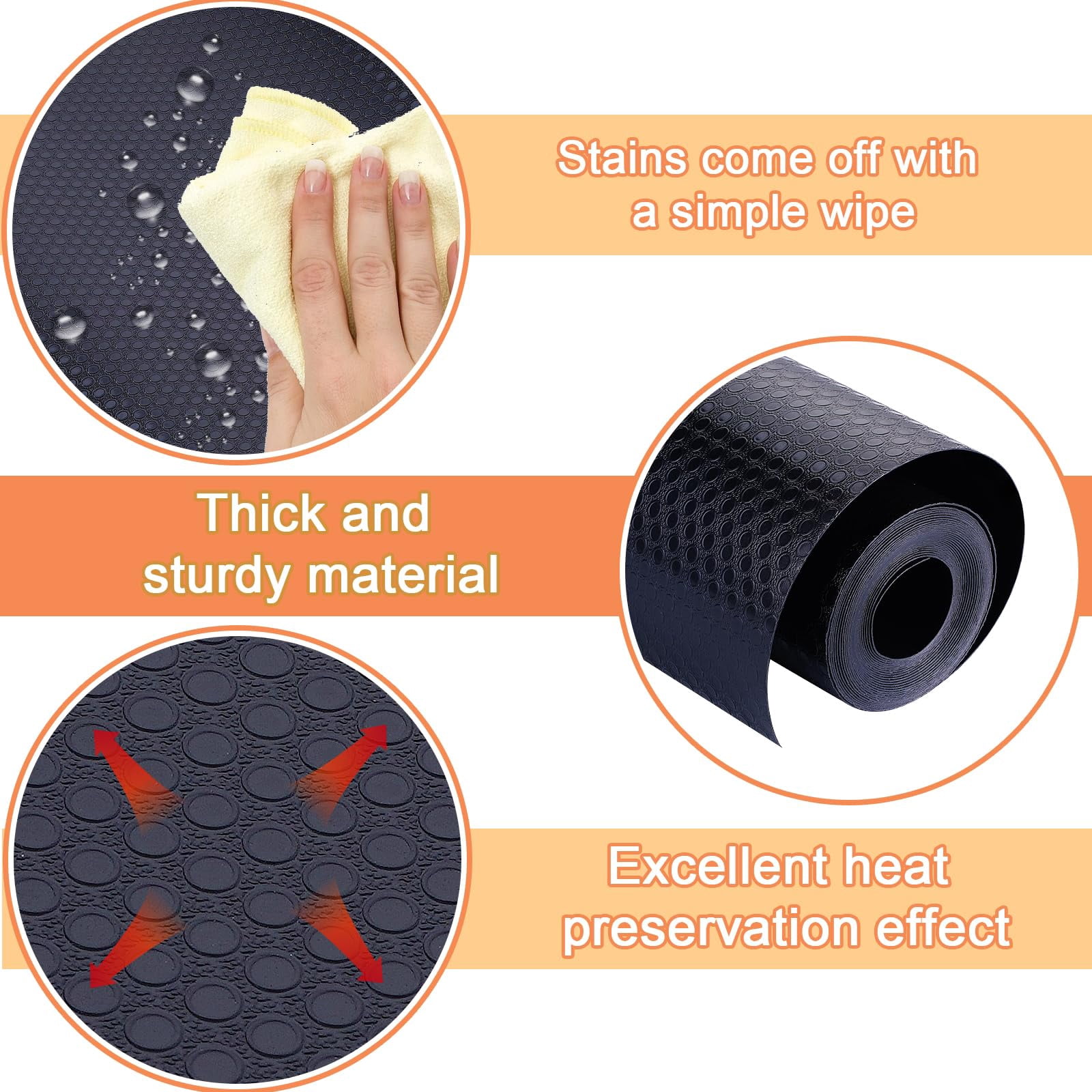 Bearded Dragon Leopard Gecko Tank Accessories, 17.7X39.3 inches Reptile Mat, Thicken Bearded Dragon Mat Flooring Carpet Substrate Bedding for Lizard, Iguana, Snake, Tortoise, Black