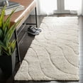 thumbnail image 6 of SAFAVIEH Florida Tabitha Geometric Waves Shag Runner Rug, Dark Blue/Cream, 2'3" x 5', 6 of 6