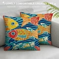 thumbnail image 3 of FUMJ Colorful Fish Throw Pillow Covers ,Sea Life Blue Yellow Green  Cushion Cases Decorative Pillow Cases for Couch Sofa Bedroom, 3 of 5