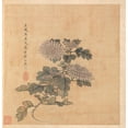 thumbnail image 2 of Chen Hongshou 12x12 Black Ornate Wood Framed Double Matted Museum Art Print Titled: Chrysanthemum (1598-1652), 2 of 5