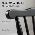 thumbnail image 5 of Dayalane 49 Inch Farmhouse Windsor Bench, Wooden Entryway Bench with Spindle High Back & Armrest, Rustic Vintage Dining Bench for Entryway Dining Balcony Bedroom End of Bed, Black, 5 of 13