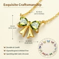thumbnail image 5 of FindChic 14K Gold Plated Necklace for Women, Love Heart Cubic Zirconia Pendant August Birthstone Bow Necklaces Birthday Mothers Day Jewelry Gifts Her Wife Lady Adults Ideas, 5 of 9