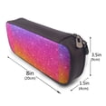 thumbnail image 3 of Picia Holiday Shiny Pattern Large Capacity PU Leather Pencil Case Organizer Pen Marker Holder Double Zipper Storage Bag Big Pencil Pouch for College Office, 3 of 6