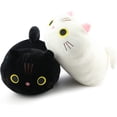 thumbnail image 1 of 2 piezas de peluche de gato negro/blanco, peluche de gato negro, almohada de gato Kawaii, juguete de peluche de gatito lindo para amigo, cumpleaños, San Valentín, Navidad (9,8) Sincero Hogar, 1 of 5