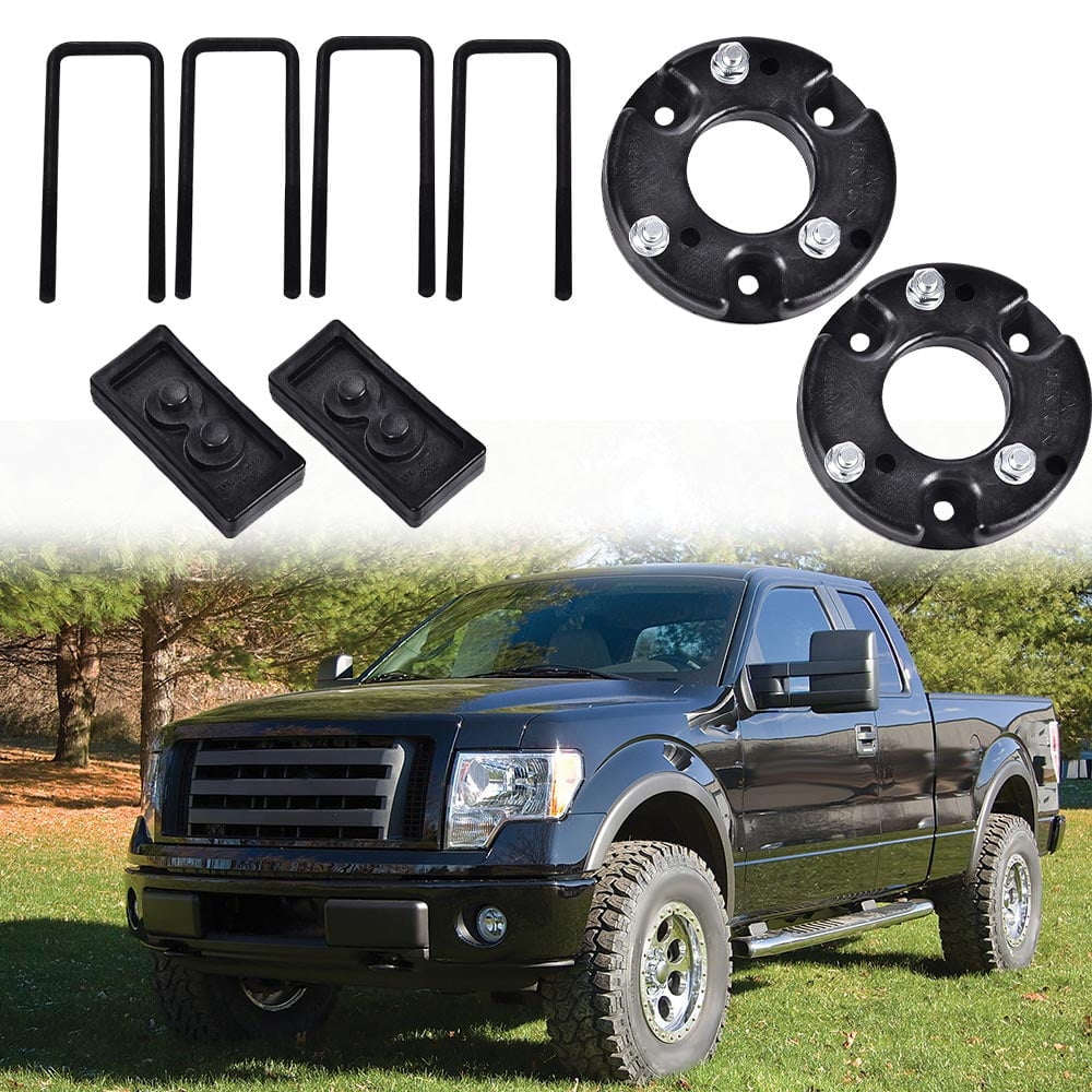 CROSSDESIGN Black 2" Full Leveling Lift Suspension Kit Fit For 2009-2020 Ford F150