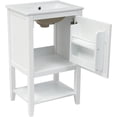 thumbnail image 5 of 20" Small Bathroom Vanity with Sink, Modern Bathroom Cabinet with Storage Door & Open Shelf, Free Standing Bathroom Vanities with Ceramic Sink, White, 5 of 17