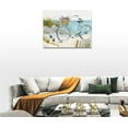 thumbnail image 4 of Beach Bicycle Pictures Wall Art Ocean Coastal Nautical Bathroom Decor Turtle Bike Lavender Seashell Canvas Paiting Teal Beach Framed Artwork for Bathroom Bedroom Living Room 16 X 12 in, 4 of 6