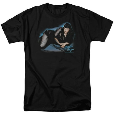 Bettie Page Pin - Bettie Page Blue Moon Pin Up Model Icon T-Shirt Tee