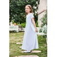 thumbnail image 5 of Arshiner Girls Long Dress Short Sleeve A-line Casual Party Pockets Dress (12-13 Years/Black), 5 of 5