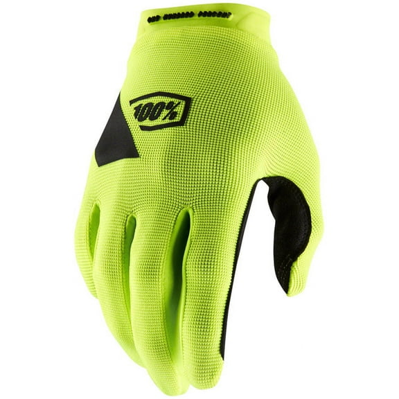 100% Ridecamp Gloves - Flourescent Yellow, Full Finger, Men's, Small